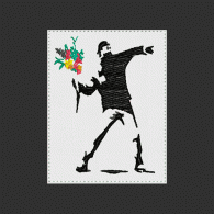 Parche Bordado Banksy Flores
