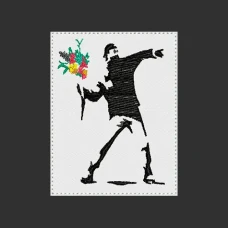 Parche Bordado Banksy Flores