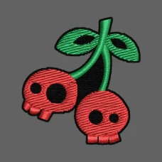 Parche Bordado Calaveras Cerezas