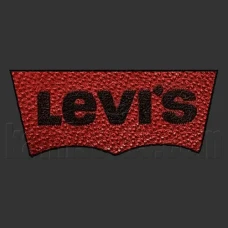 Parche Levis en cuero rojo grabado con laser