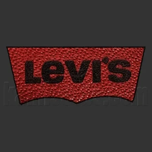 Parche Levis en cuero rojo grabado con laser