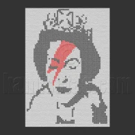 Parche Bordado Queen Banksy en punto de cruz