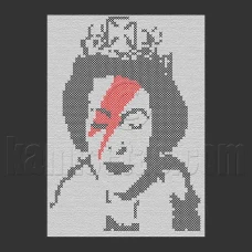 Parche Bordado Queen Banksy en punto de cruz