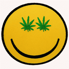Parche Bordado Smile marihuana