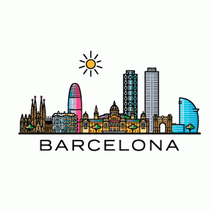 Camiseta Barcelona-skyline-detalle
