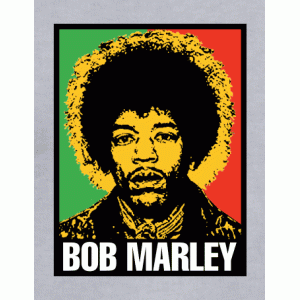 Camiseta Bob Marley JimiHendrix-detalle