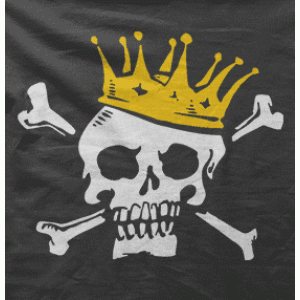 Camiseta Calavera corona-detalle
