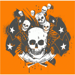 Camiseta Calaveras y banderas-detalle