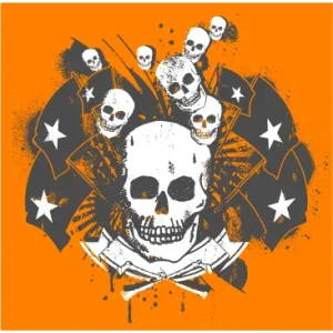 Camiseta Calaveras y banderas-detalle