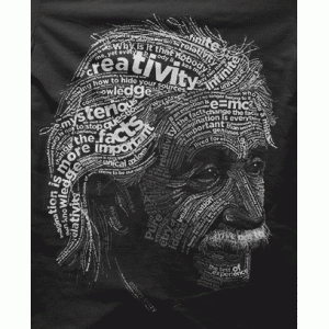 Camiseta Einstein letras-detalle