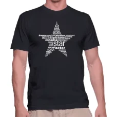 Camiseta Estrella letras cine Camiseta Estrella letras cine
