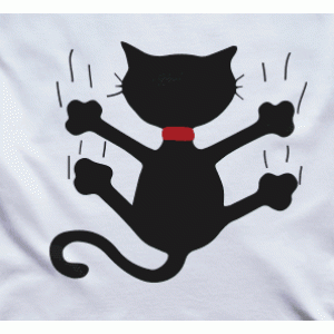 Camiseta Gato resbalando-detalle