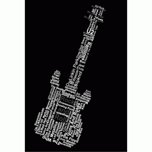 Camiseta Guitarra-letras-detalle