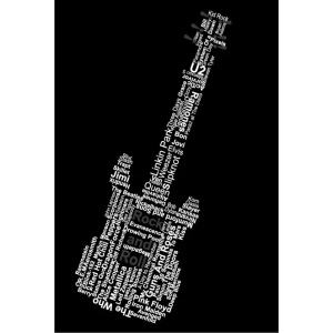 Camiseta Guitarra-letras-detalle
