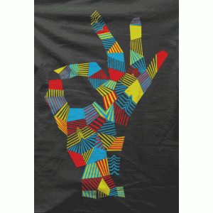 Camiseta Mano colores-detalle