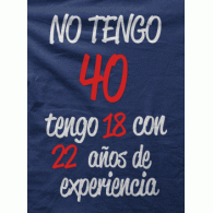 Camiseta No tengo 40 años-detalle