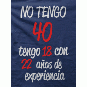 Camiseta No tengo 40 años-detalle