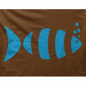Camiseta Pez turquesa-detalle