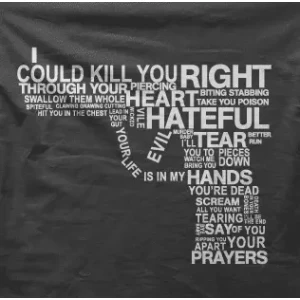 Camiseta Pistola letras-detalle