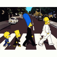 Camiseta Simpsons abbey road-detalle