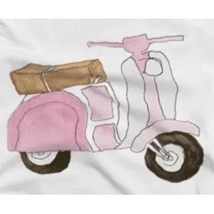 Camiseta Vespa rosa-detalle