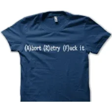 Camiseta abort retry