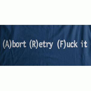 Camiseta abort retry-detalle