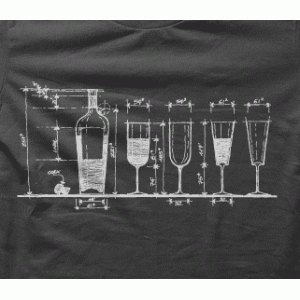 Camiseta botella y copas-detalle