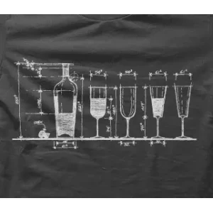 Camiseta botella y copas-detalle