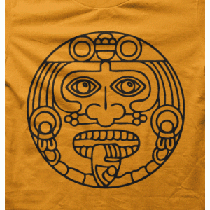 Camiseta cara azteca-detalle