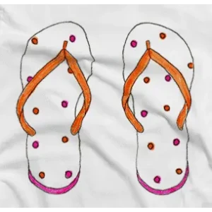 Camiseta chanclas lunares-detalle