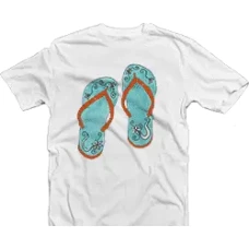 Camiseta chanclas turquesa