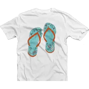 Camiseta chanclas turquesa