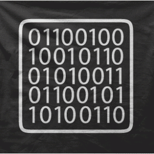 Camiseta codigo binario-detalle