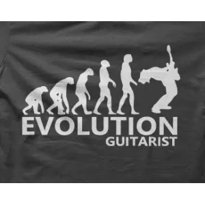 Camiseta evolucion guitarrista-detalle