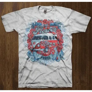 Camiseta flower power-detalle