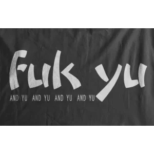 Camiseta fuk yu-detalle