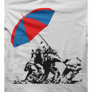 Camiseta iwo jima sombrilla-detalle