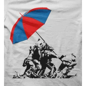 Camiseta iwo jima sombrilla-detalle