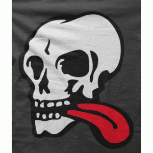 Camiseta lengua calavera-detalle