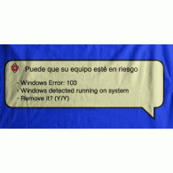 Camiseta mensaje windows-detalle