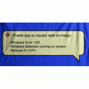 Camiseta mensaje windows-detalle