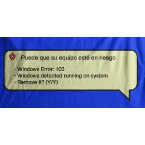 Camiseta mensaje windows-detalle
