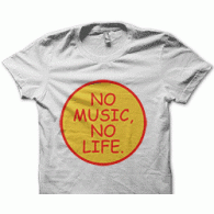 Camiseta no music..