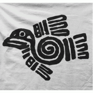 Camiseta pajaros arte tribal-detalle