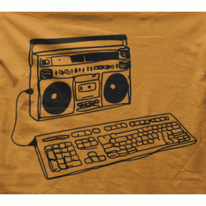 Camiseta radio cassette-detalle