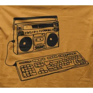 Camiseta radio cassette-detalle