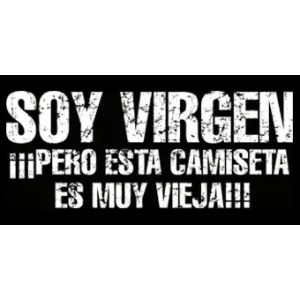 Camiseta soy virgen.-detalle