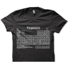 Camiseta tabla typografias