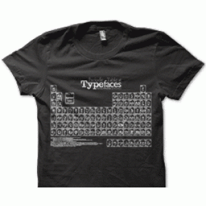 Camiseta tabla typografias